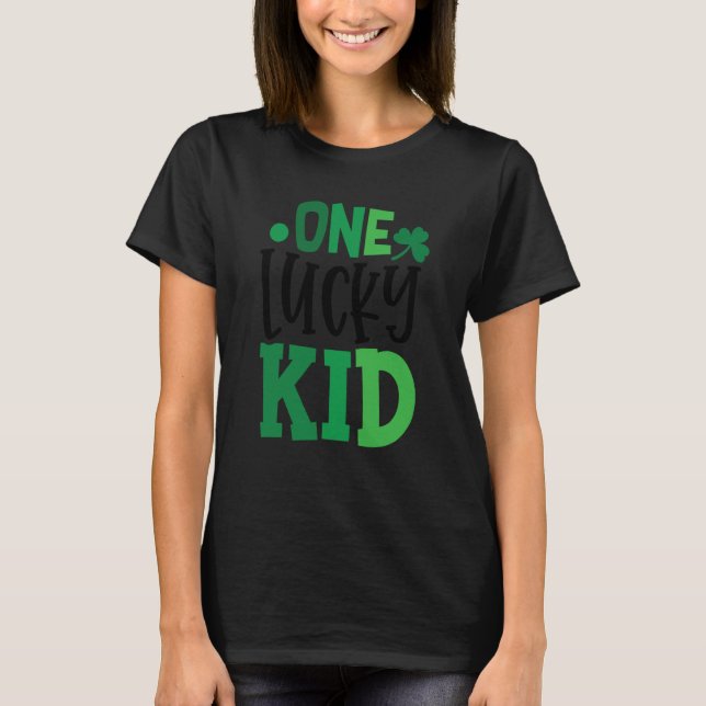 One Lucky Kid C Shamrock Irish Ireland T-Shirt (Vorderseite)