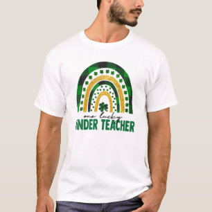 One Lucky Kinder Teacher Rainbow St Patricks Day S T-Shirt