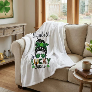One Lucky Lassie Fleece Blanket