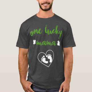 One Lucky Mama Baby Designs For Pregnancy Gift T-Shirt