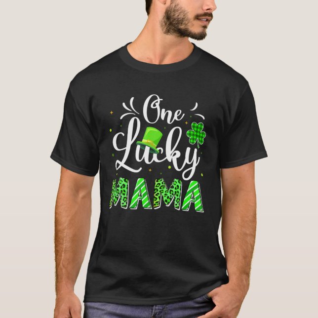 One Lucky Mama Irish Kleeblatt Leopard St Patrick' T-Shirt (Vorderseite)
