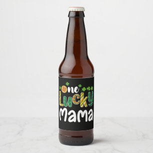 One Lucky Mama Matching Family St Patrick's Day Bierflaschenetikett