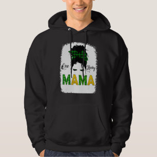 One Lucky Mama Messy Bun Leopard St Patrick S Day Hoodie