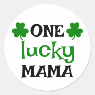 One Lucky Mama 🍀 Runder Aufkleber