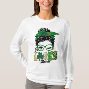 One Lucky Mama St Patricks Day Mama Mother Kleebla T-Shirt