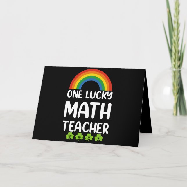 One Lucky Math Teacher St. Patrick's Day Dankeskarte (Vorderseite)