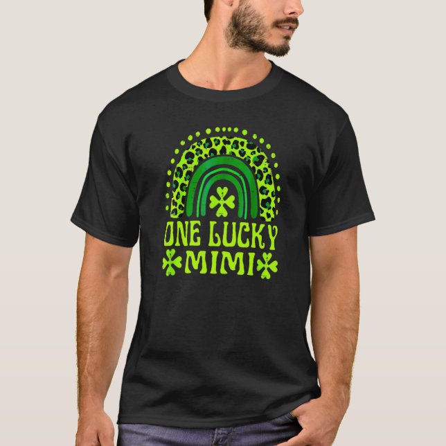 One Lucky mimi Family St Patrick's Day Rainbow Leo T-Shirt (Vorderseite)