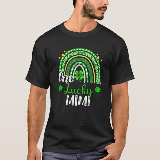 One Lucky Mimi Leopard Print Rainbow St Patrick S T-Shirt (Vorderseite)