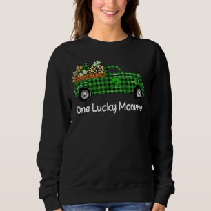 One Lucky Momma Green Kariert Truck Kleeblatts St  Sweatshirt