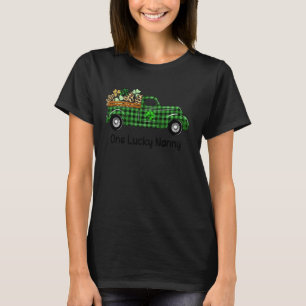 One Lucky Nanny Truck Green Karierte Kleeblatts St T-Shirt