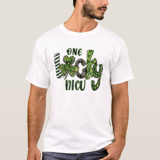 One Lucky NICU Leopard Kariert St Patrick’s Day 20 T-Shirt