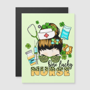 One Lucky Nurse - Messy Bun - St. Patrick's Day Magnetkarte