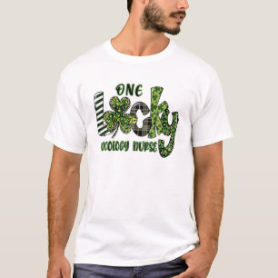 One Lucky Oncology Nurse Leopard Kariert St Patric T-Shirt