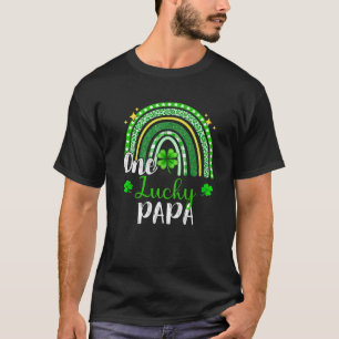 One Lucky Papa Leopard Print Rainbow St Patrick S T-Shirt