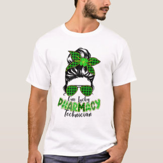 One Lucky Pharmacy Technician St Patrick's Day Mes T-Shirt