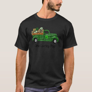 One Lucky Pop Green Kariert Truck Kleeblatts St Pa T-Shirt