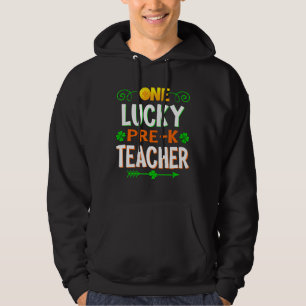 One Lucky Pre K Teacher Leopard St Patricku2019s D Hoodie