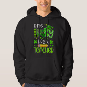 One Lucky Pre K Teacher Pencil Kleeblatt St Patric Hoodie