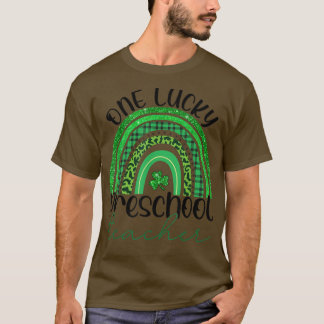 One Lucky Preschool Lehrer St Patrick's Day Leopa T-Shirt