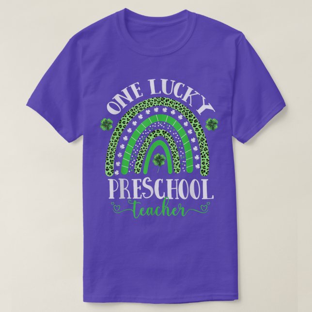 One Lucky Preschool Teacher T-Shirt (Design vorne)