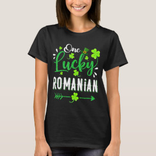 One Lucky rumänisches Kleeblatt Leprechaun Hat St T-Shirt