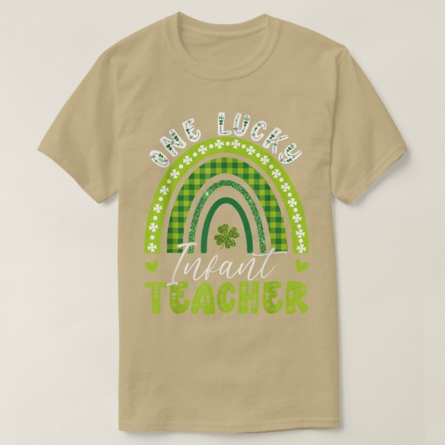 One Lucky Säugling Teacher Rainbow St Patrick Day  T-Shirt (Design vorne)