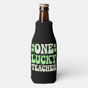One Lucky Teacher Groovy Retro Teacher St Patricks Flaschenkühler