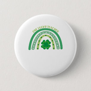 One Lucky Teacher Irish Rainbow St Patrick's Day Button