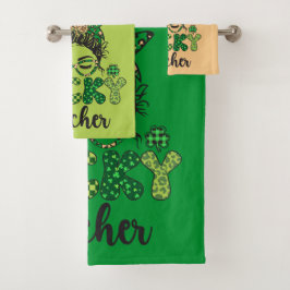 One Lucky Teacher - St. Patrick's Day Badhandtuch Set