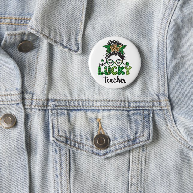 One Lucky Teacher - St. Patrick's Day Button (Beispiel)