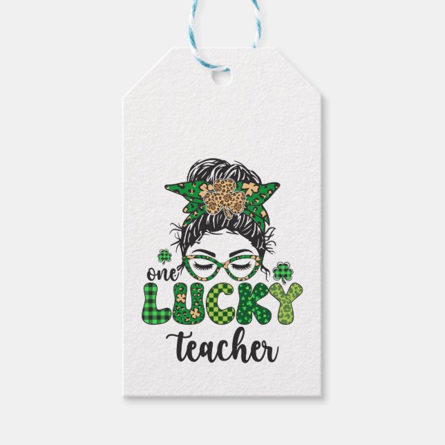 One Lucky Teacher - St. Patrick's Day Geschenkanhänger (Vorderseite)