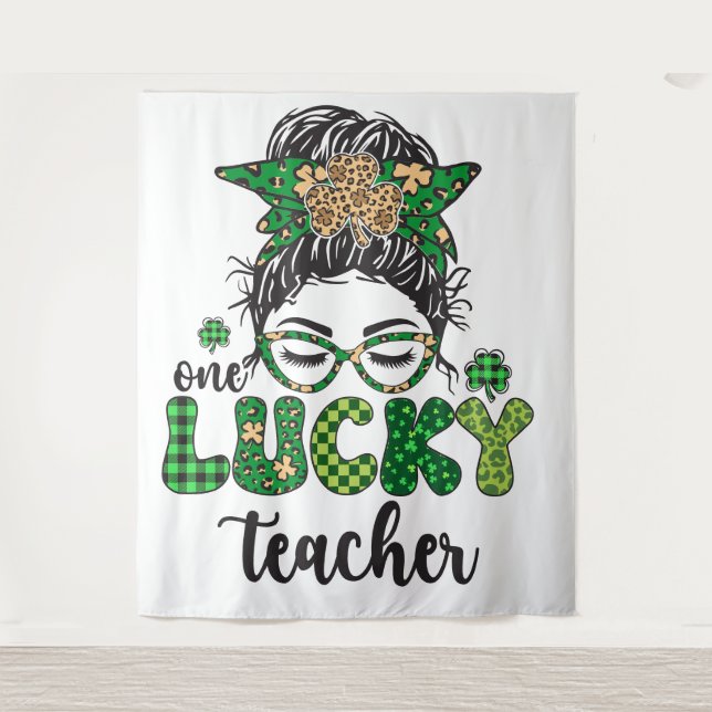 One Lucky Teacher - St. Patrick's Day Wandteppich (Vorderseite)