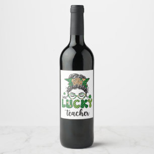 One Lucky Teacher - St. Patrick's Day Weinetikett