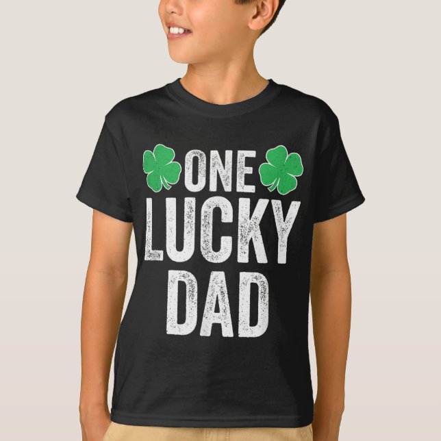 One Lucky Vater Clover Men Father St Patricks Day  T-Shirt (Vorderseite)