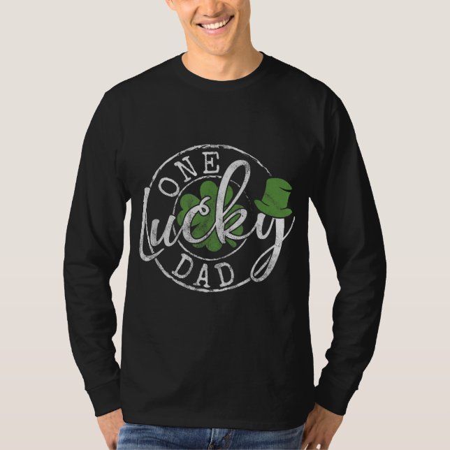 One Lucky Vater Funny Pater Irish Clovers St Patri T-Shirt (Vorderseite)