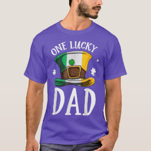 One Lucky Vater Irland Flag St Patrick's Day Shamr T-Shirt