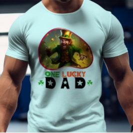 One Lucky Vater - Shimmering Kleeblatt Ball T-Shirt
