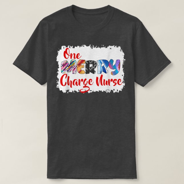 One Merry Charge Nurse Christmas PJ Xmas Matching  T-Shirt (Design vorne)