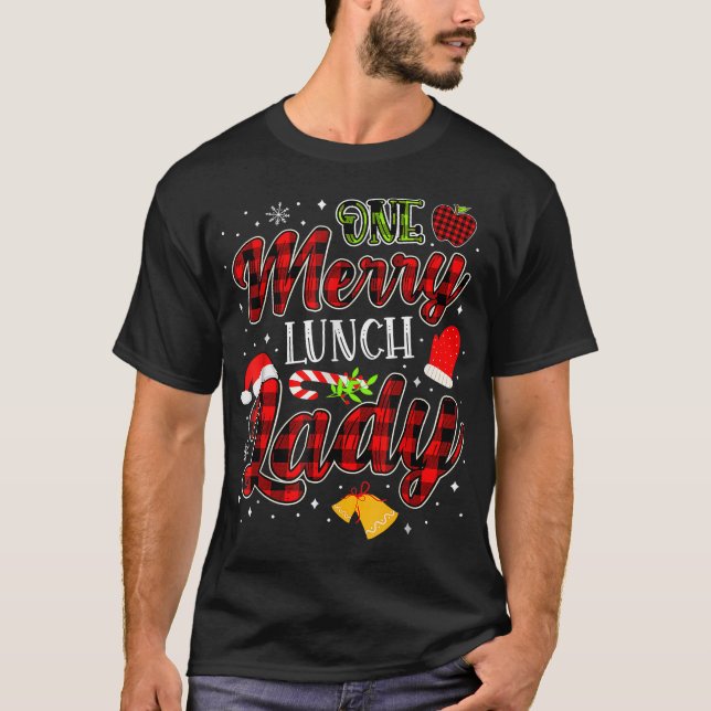 One merry Lunch Lady Christmas Funny Xmas  T-Shirt (Vorderseite)
