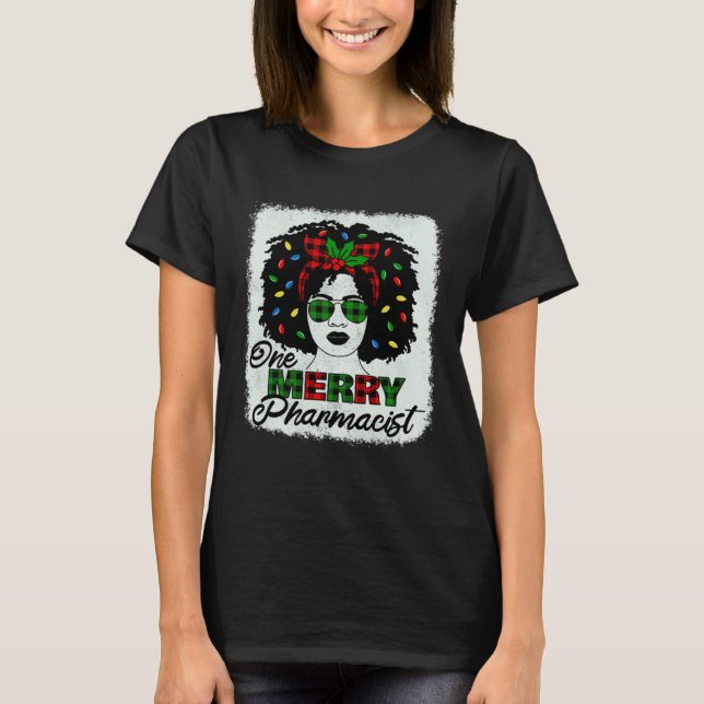 One Merry Pharmacist Afro African American Christm T-Shirt (Vorderseite)