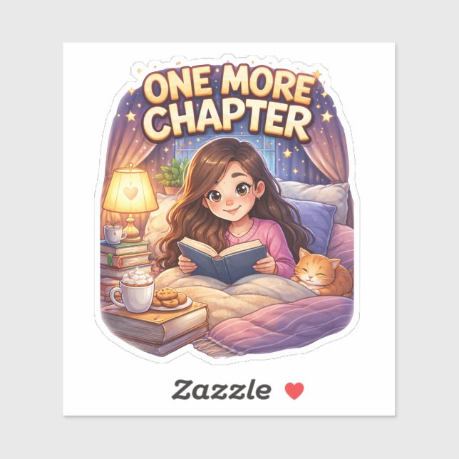 One More Chapter Reading Custom-Cut Vinyl Sticker (Blatt)