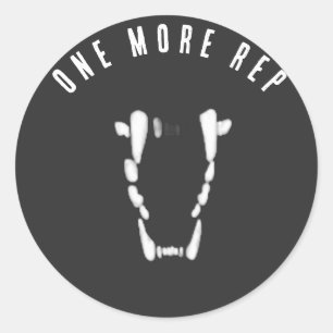 One More Rep Classic Jaws T-Shirt Runder Aufkleber