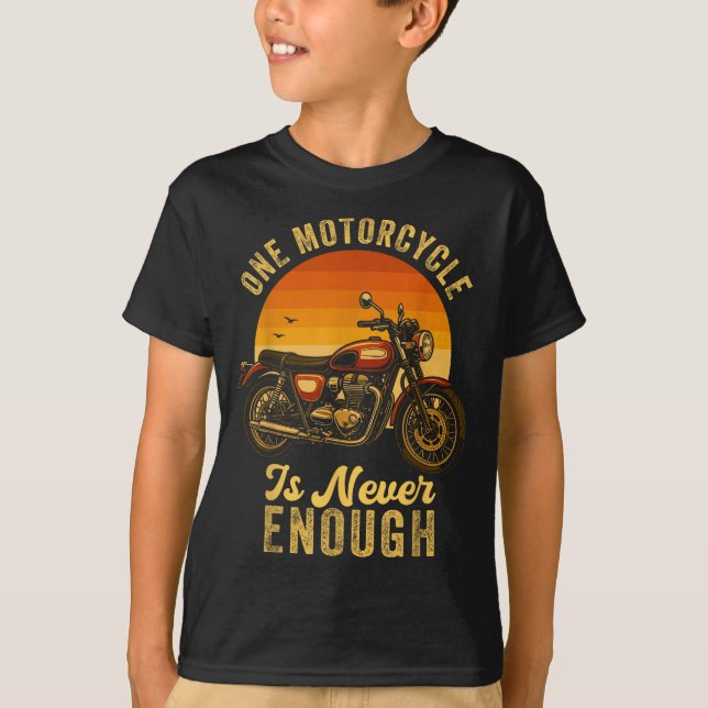 One Motorcycle Is Never Enough Retro Funny Biker  T-Shirt (Vorderseite)