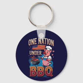 One Nation Under BBQ – Vintage Chef Grillmaster Schlüsselanhänger