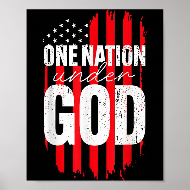 One Nation Under God American Flag Christian Jesus Poster (Vorne)