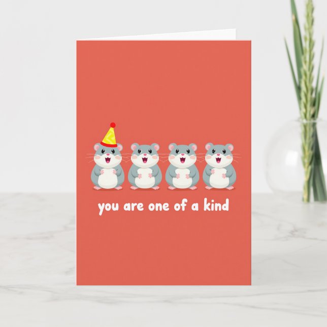 One Of A Kind Birthday Hamster Card Karte (Vorderseite)