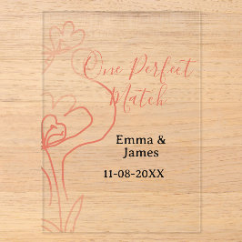 One Perfect match terracotta wedding couple name f Acryleinladungen