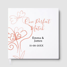One Perfect match terracotta wedding couple name f Gästebuch