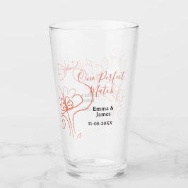 One Perfect match terracotta wedding couple name f Glas
