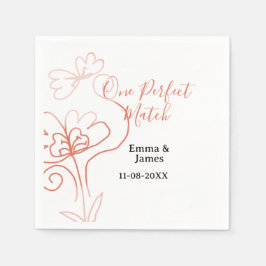 One Perfect match terracotta wedding couple name f Serviette
